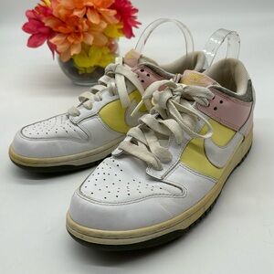 Nike Dunk Low Pastel Pink Yellow White Sneakers Size 10 SNK7272J